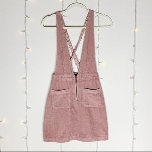 dusty rose overall skirt
